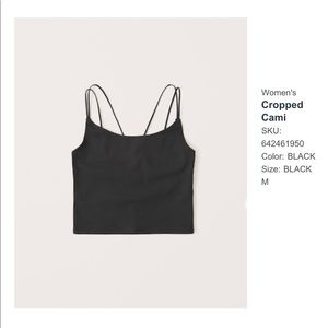 NWT Abercrombie black cropped cami